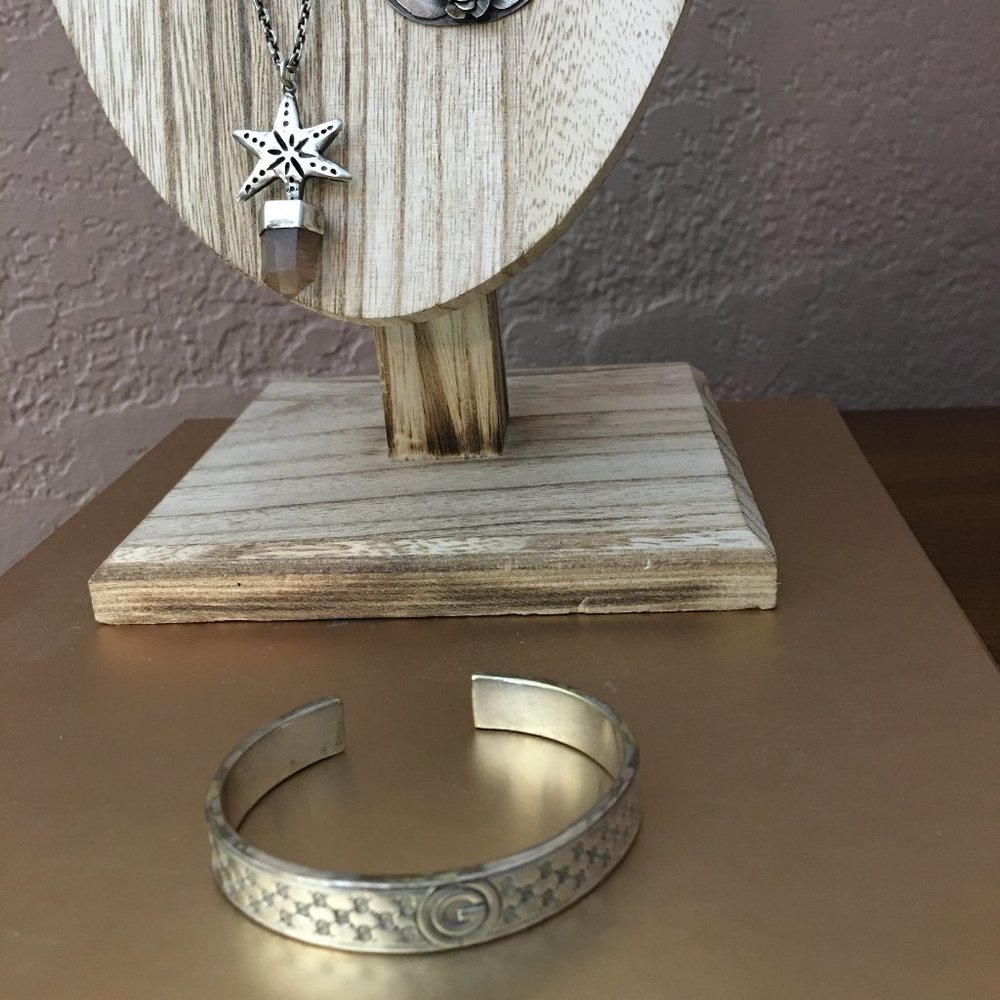 GUCCI Guccissima Signature Sterling Cuff Bracelet